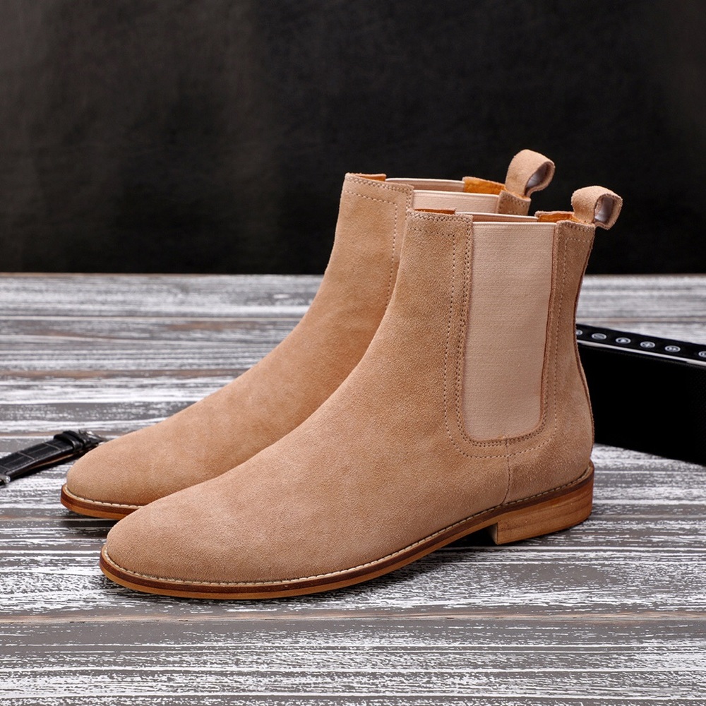 HKLA™️ Suede Tan Chelsea Boots